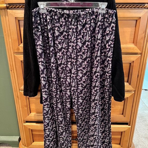 Hotel Spa Collection Elegant Black and Purple Pajama Set Sz 2XL - Picture 3 of 5